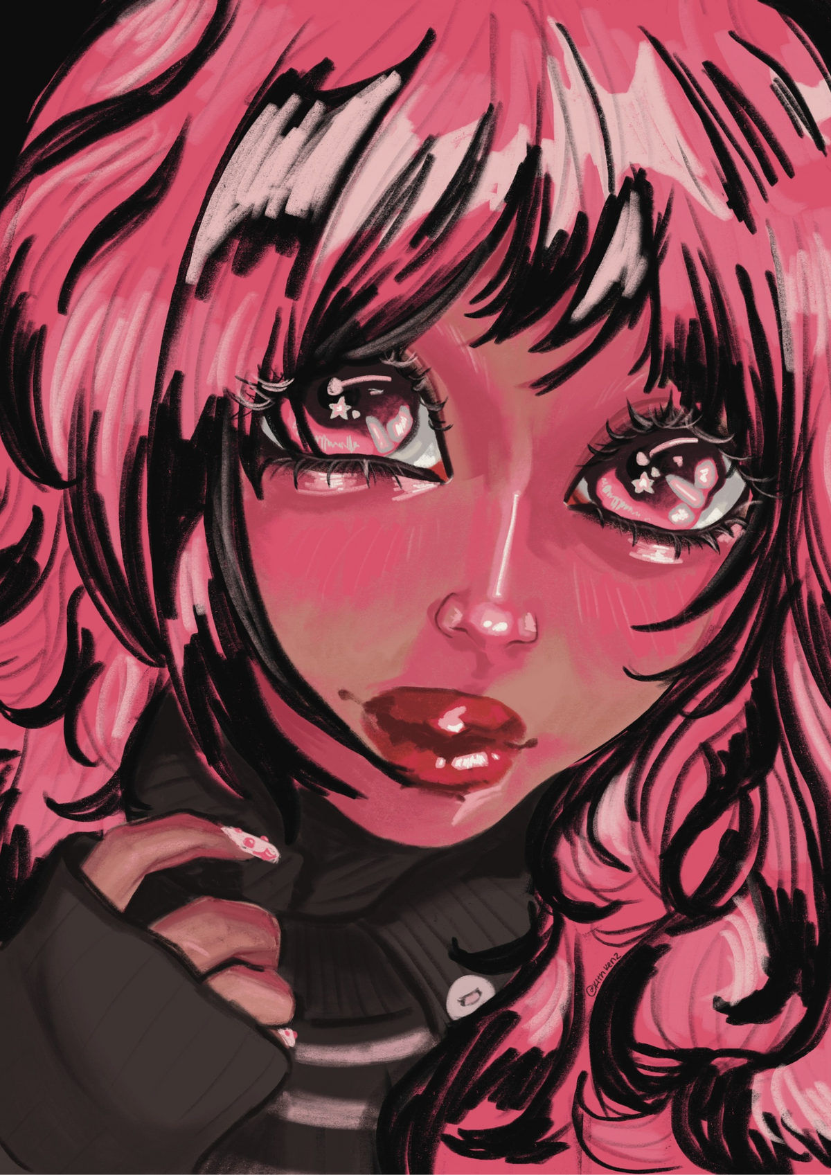 Pink Girl 5" x 7" Art Print